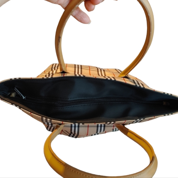 Burberry London Blue Label Check Nylon & Leather Tote Bag - Picture 3 of 16